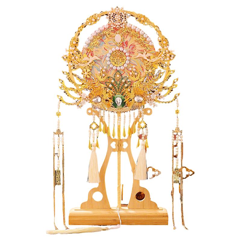 婚扇团扇结婚新娘手工成品古风重工diy材料包婚礼秀禾双面喜扇子