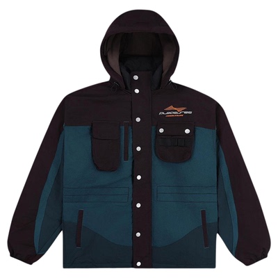 PLEASURES拼色刺绣复古连帽外套