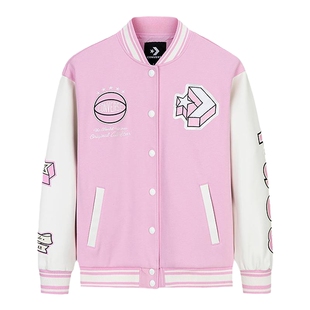 匡威儿童装女童夹克2026春秋新款中大童粉色洋气棒球服亲肤外套潮