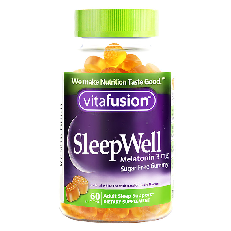 vitafusion褪黑素睡眠软糖安瓶助sleepwell退黑素片黑色素学生眠
