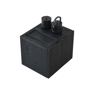 侘寂风实木茶水柜客厅边几可移动茶边柜小茶台烧水一体全自动茶几