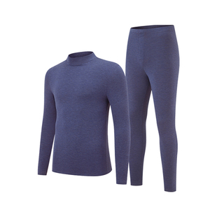 猫人中老年人德绒保暖内衣男款羊绒发热单件秋衣加厚上衣打底衫冬