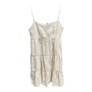 纯欲风刺绣A字吊带裙中长bm风蛋糕裙鞠婧祎同款v领三粒扣连衣裙女