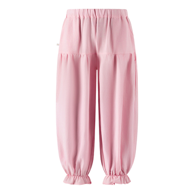 Little Naive女童束脚裤春秋新款抽皱拼接防蚊裤儿童垂感休闲裤