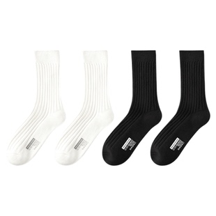 MENXX潮牌袜子男长筒袜余文乐同款加厚粗针高帮黑白色纯棉中筒袜