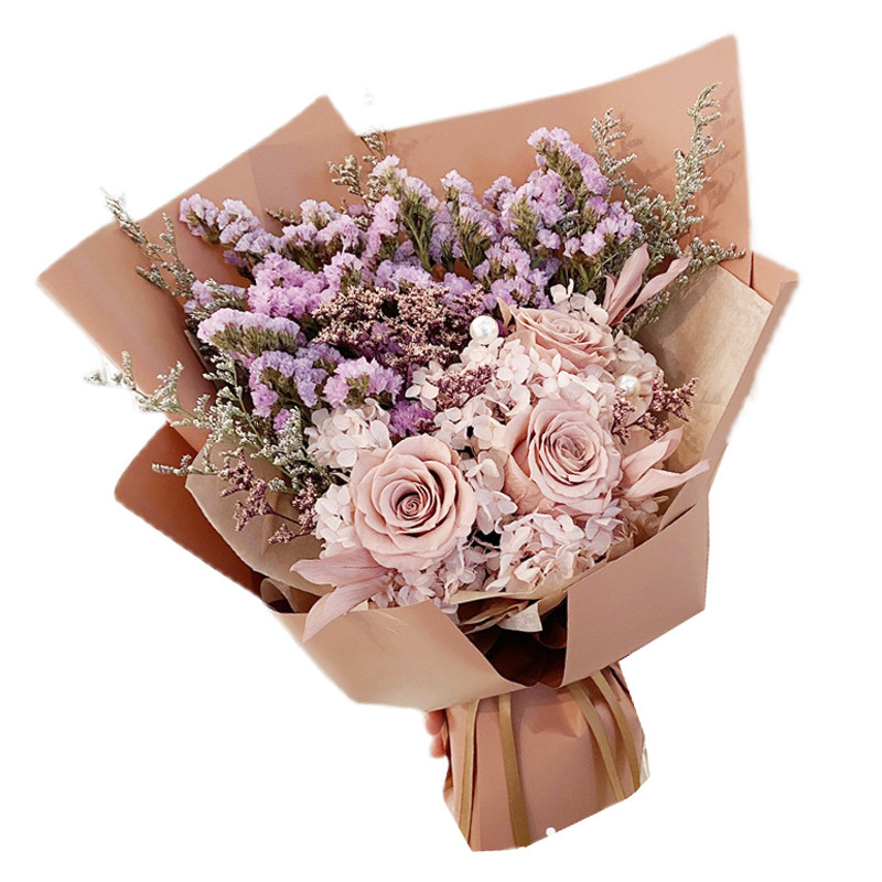 真花玫瑰永生花干花花束礼盒