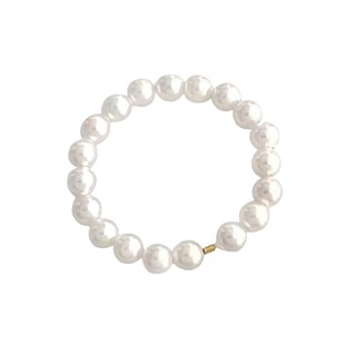 925纯银施家珍珠戒指叠戴素圈指环小众高级女轻奢串珠食指戒