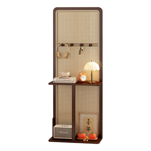 藤编屏风隔断客厅入户正对门遮挡格栅玄关置物架卧室高级感造型墙