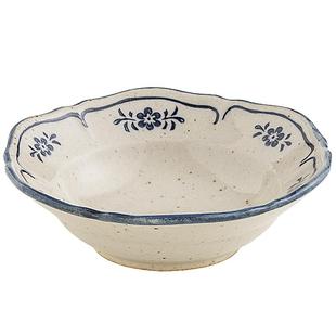 日本Studio M复古手绘粗陶钵碗深汤盘家用菜盘水果盘零食盘沙拉碗