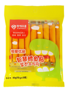 恒爱优品韩国进口鳕鱼肠虾肠90g