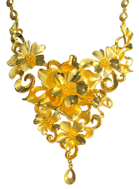 仿真结婚金项链套装女