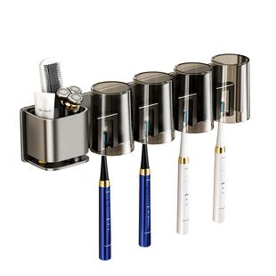 牙刷置物架免打孔刷牙杯漱口杯挂墙架子壁挂式卫生间电动家庭套装