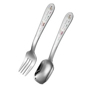 304不锈钢儿童勺叉套装玩具可爱儿童餐具宝宝吃饭辅食训练便携装