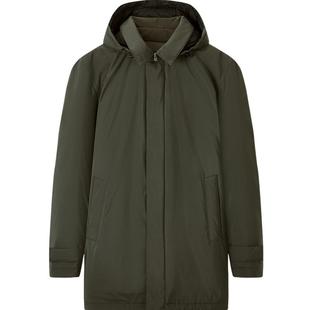 九牧王轻羽绒冬款气凝胶保暖带帽男款中长款商务外套派克羽绒服