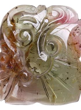 西瓜碧玺吊坠通透旺夫女士饰品