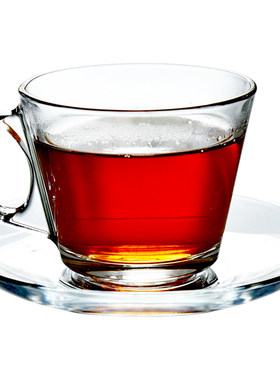 进口咖啡杯玻璃杯带碟子红茶杯