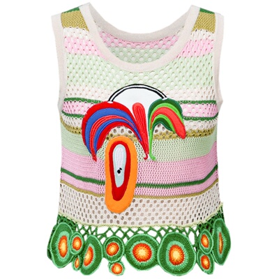 tanni艺术家系列度假风针织背心