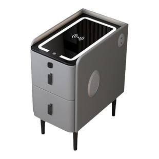 超窄小型智能床头柜无线充电指纹锁实木简约现代轻奢极窄边床边柜