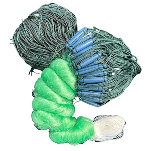 深水库渔网粘网塑料大浮三层沉网进口绿丝6米8米高鲢鳙鲤鱼网丝网