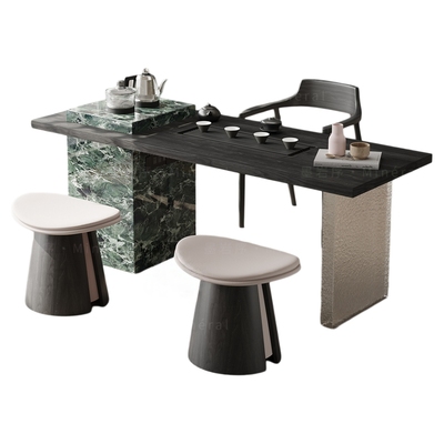 意式茶桌家用小茶台轻奢极简客厅小型高级感泡茶桌岩板阳台茶桌椅