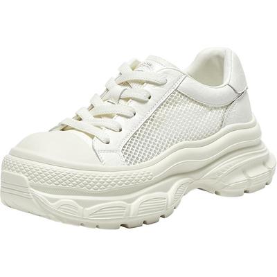 百思图2025夏季新款时尚潮流运动小白鞋厚底增高女休闲鞋E5687BM5