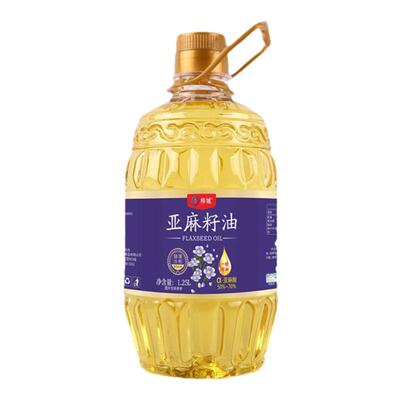 冷榨亚麻籽油桶装一级纯亚麻油家用日期新鲜现货厂家直发1.25L