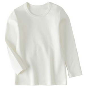 童装新款秋装运动百搭纯棉长袖t恤圆领白色男女童儿童上衣打底衫