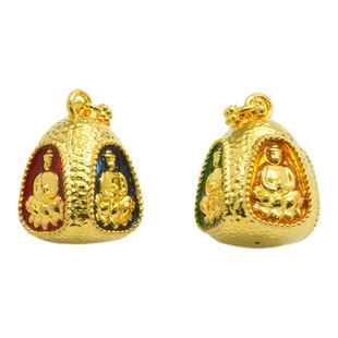 通体18k金珐琅四面佛吊坠女轻奢百搭DIY项链手链配件【QL07391】