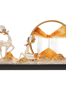 轻奢招财鹿摆件新中式