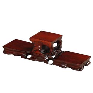 红实木文玩珠宝小摆件石头茶壶多肉底座博古架高低台展示台置物架