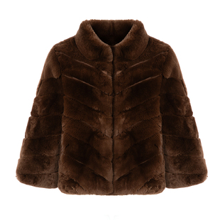 DUCHUNZI 千金贵气兔兔 皮草外套秋冬新款斜排雷克斯3A级獭兔立领