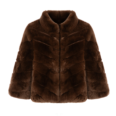 DUCHUNZI 千金贵气兔兔 皮草外套秋冬新款斜排雷克斯3A级獭兔立领