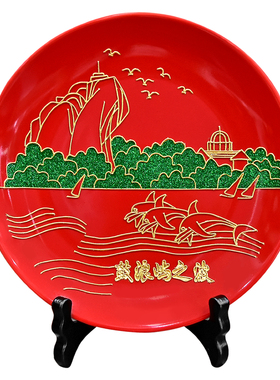 厦门鼓浪屿金箔摆件漆线雕工艺品