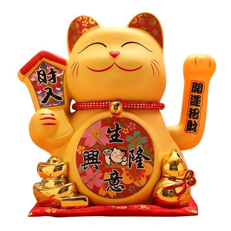 招财猫大号电池插电双用摇手摆件