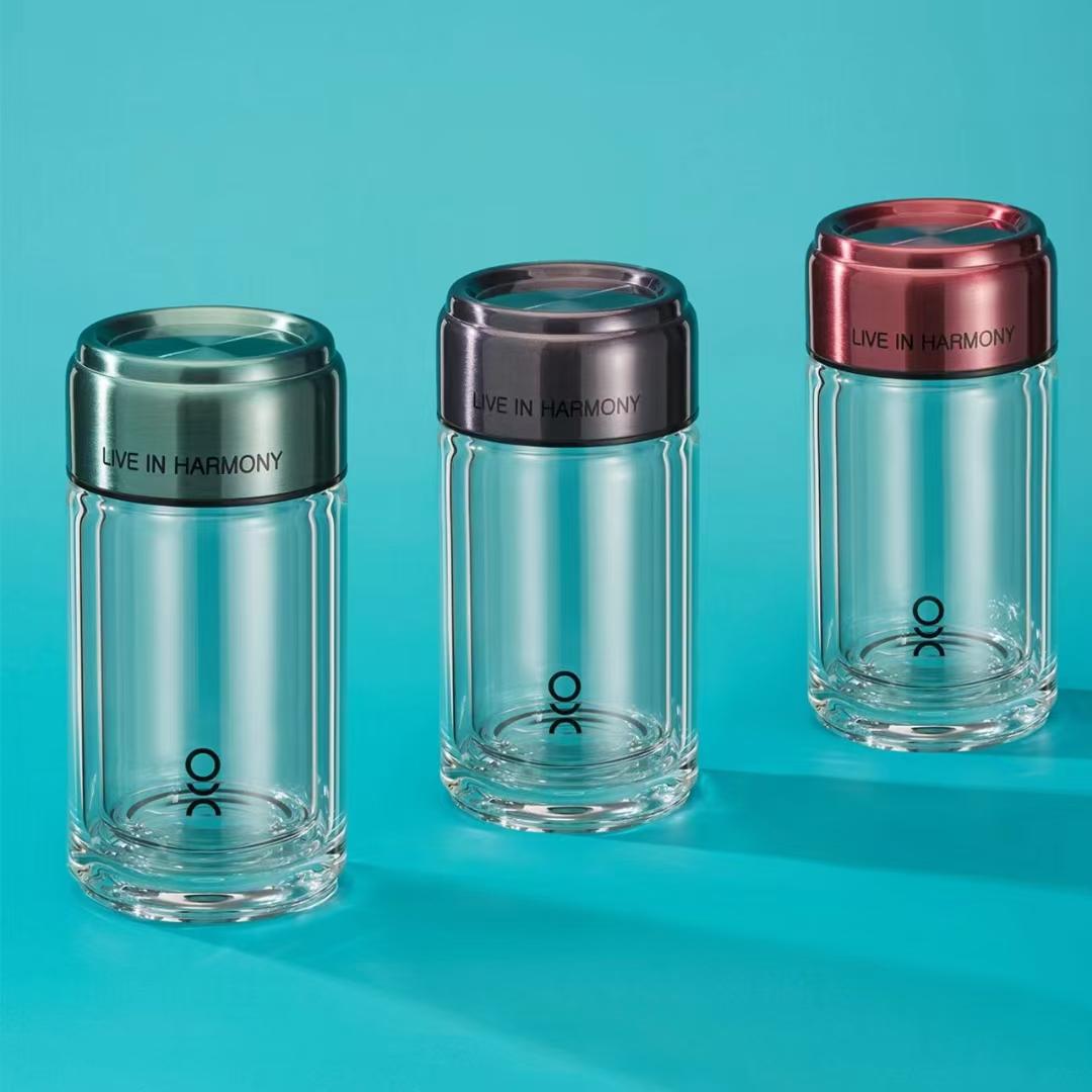 睦睦水杯玻璃杯家用透明女士隔热加厚杯子商务办公茶杯杯男玻璃