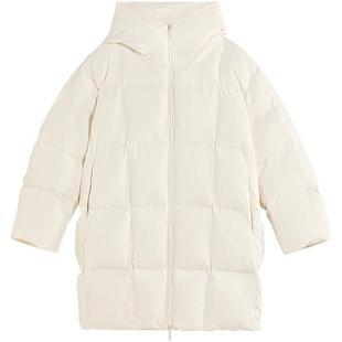 EXCEPTION例外女装秋冬款羽绒服鸭绒保暖连帽茧型宽松长款外套女