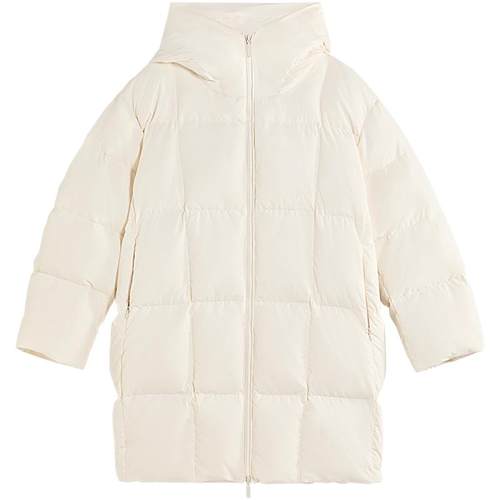 EXCEPTION例外女装秋冬款羽绒服鸭绒保暖连帽茧型宽松长款外套女