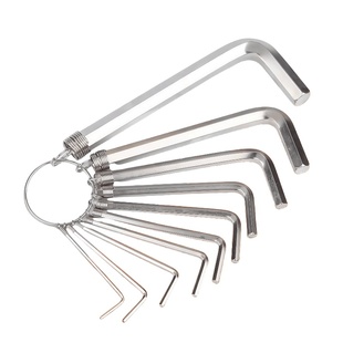 10件内六角扳手套装内六角螺丝刀套装钥匙扣迷你内六方扳手加长