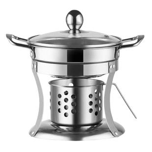 小火锅一人一锅304不锈钢火锅环保油炉会所外卖单人小火锅炉家用