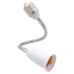 E27万向灯头灯座延长一分二转螺口加长E40节能灯E14插口B22转换器