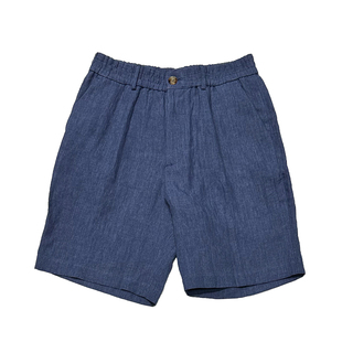 国内现货Brunello Cucinelli 26春夏新款蓝色亚麻BC男士休闲短裤