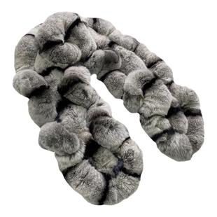 皮草围巾女冬季韩版獭兔毛围脖保暖加厚双面荷叶边长款脖套真毛