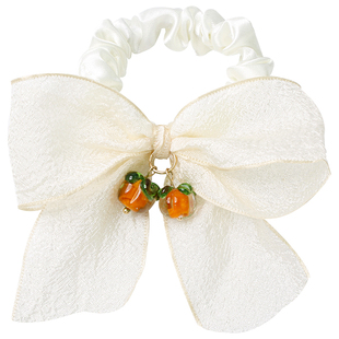 柿柿如意蝴蝶结发绳甜美女孩发饰扎发无痕小肠发圈高级感绸缎头绳