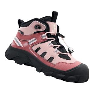 百丽童鞋女童运动鞋高帮加绒棉鞋冬季女孩粉色软底轻便防滑登山鞋