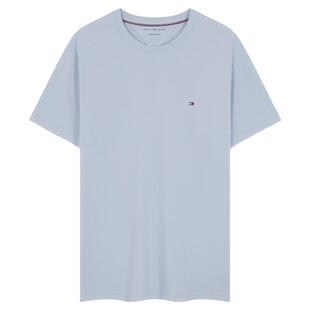 【镶边袖口】Tommy春夏男珠地网眼休闲高级感圆领内搭短袖T恤上衣