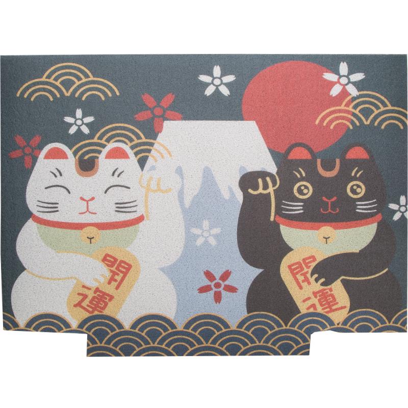 家用丝圈地垫地垫定制招财猫