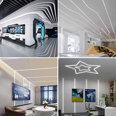 柔性硅胶灯带led软条形家用嵌入式防水灯灯线条流水线条槽套管灯