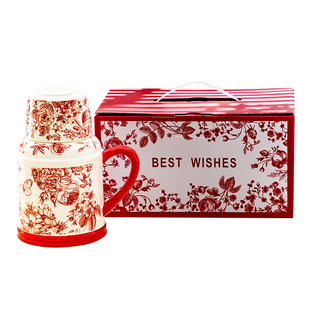 送新人结婚新婚杯子一对带盖轻奢高颜值高档精致礼盒套装伴手礼物