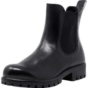 ecco爱步女靴秋冬款切尔西靴厚底显高烟囱短筒靴 摩登490023现货