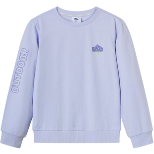 鸿星尔克童装女童春季新款纯棉卫衣大童衣服男青少年儿童运动上衣